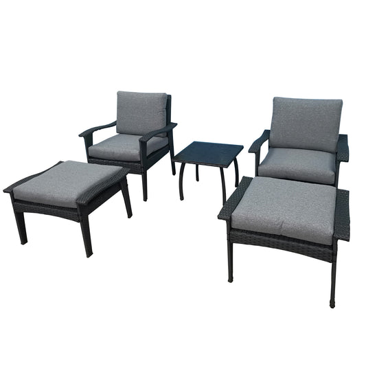 Robinson 5 Pc Outdoor Patio Seating Set - Gray