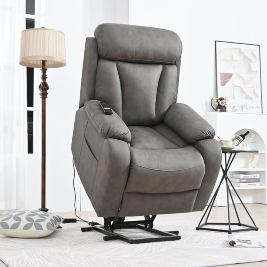 Java Electric Power Lift Fabric Recliner Chair - Dark Gray