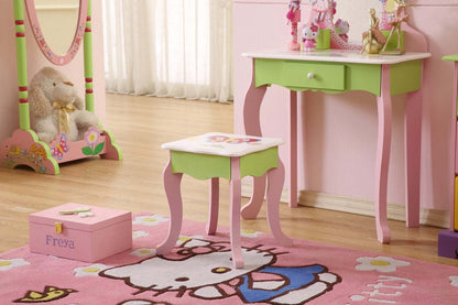 Kids Girls Flower Vanity Set with Stool