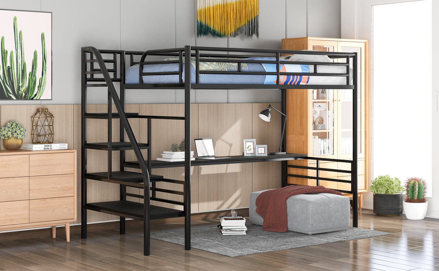 ElevateDesk Twin Metal Loft Bed Frame