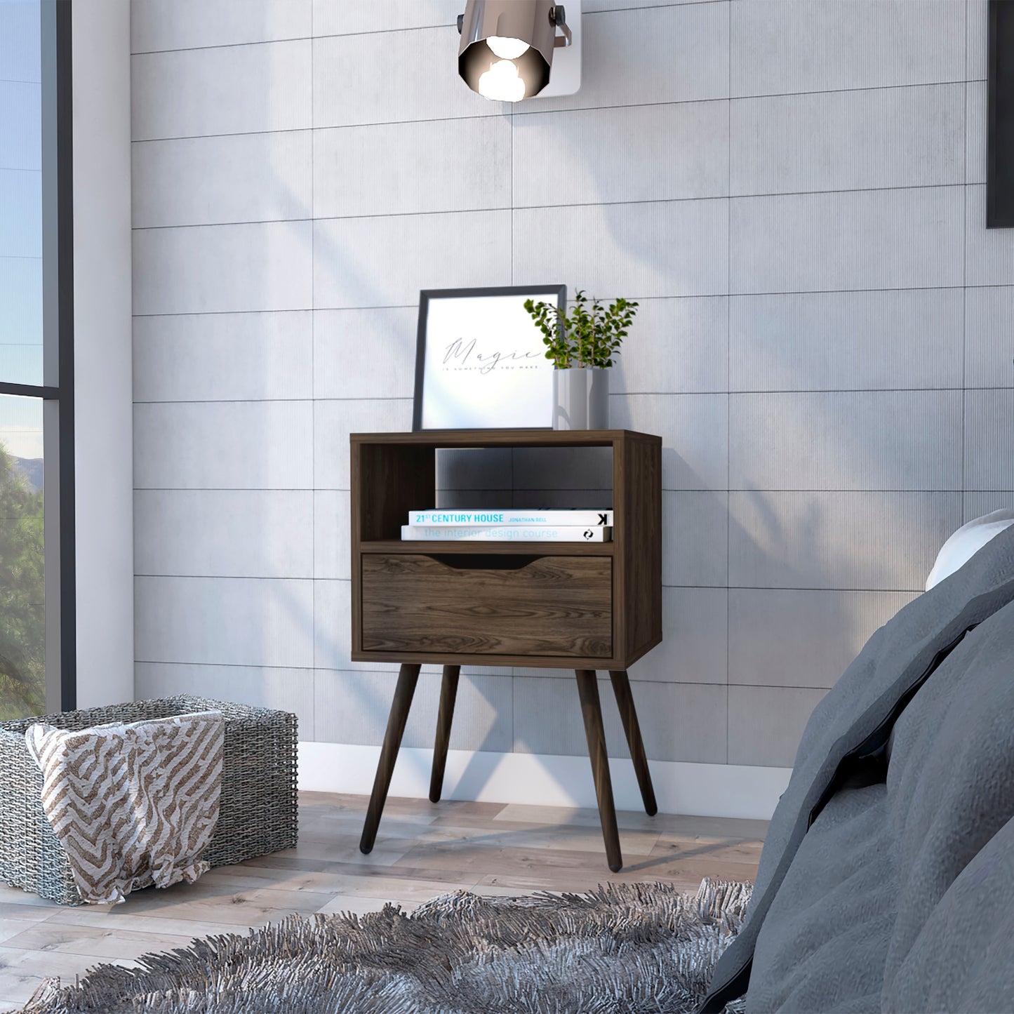 Otom Nightstand - Dark Walnut