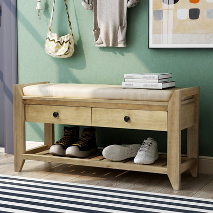 Modular Entryway Storage Bench - Gray Wash