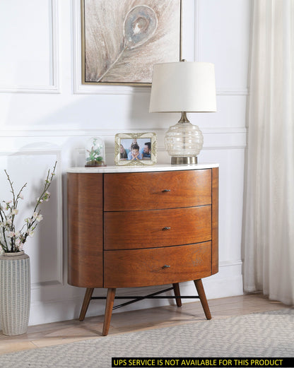 Elegant Marble Walnut Chest