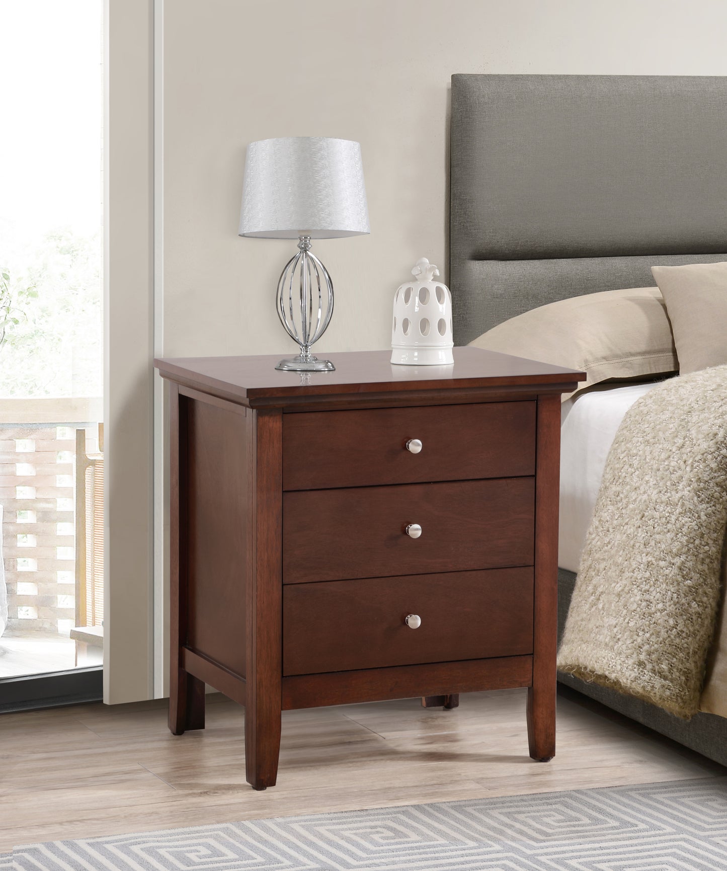 Hammond  3 Drawer Nightstand - Cappuccino