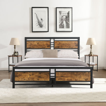 ElevateRest MetalWood Platform Bed