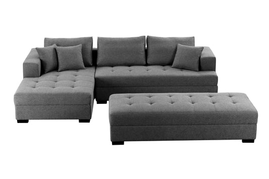 Elegant Comfort 3-Seat L-Shape Sectional Sofa Set