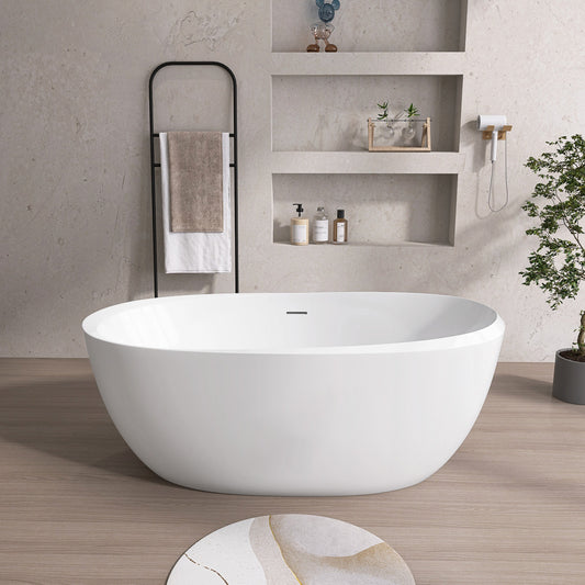 Mody 59" Acrylic Freestanding  Soaking Bathtub - Gloss White