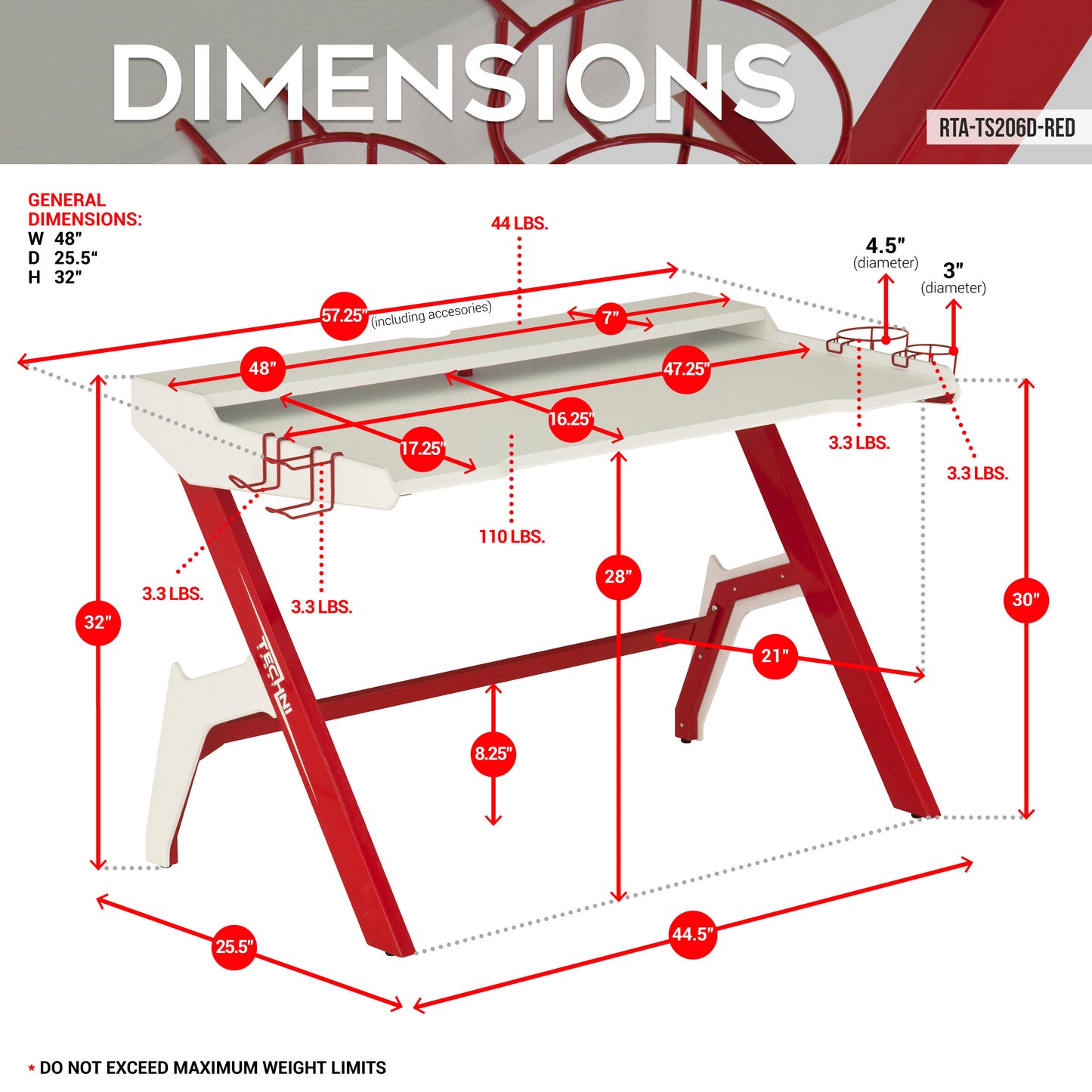 Red Wave Gaming Desk