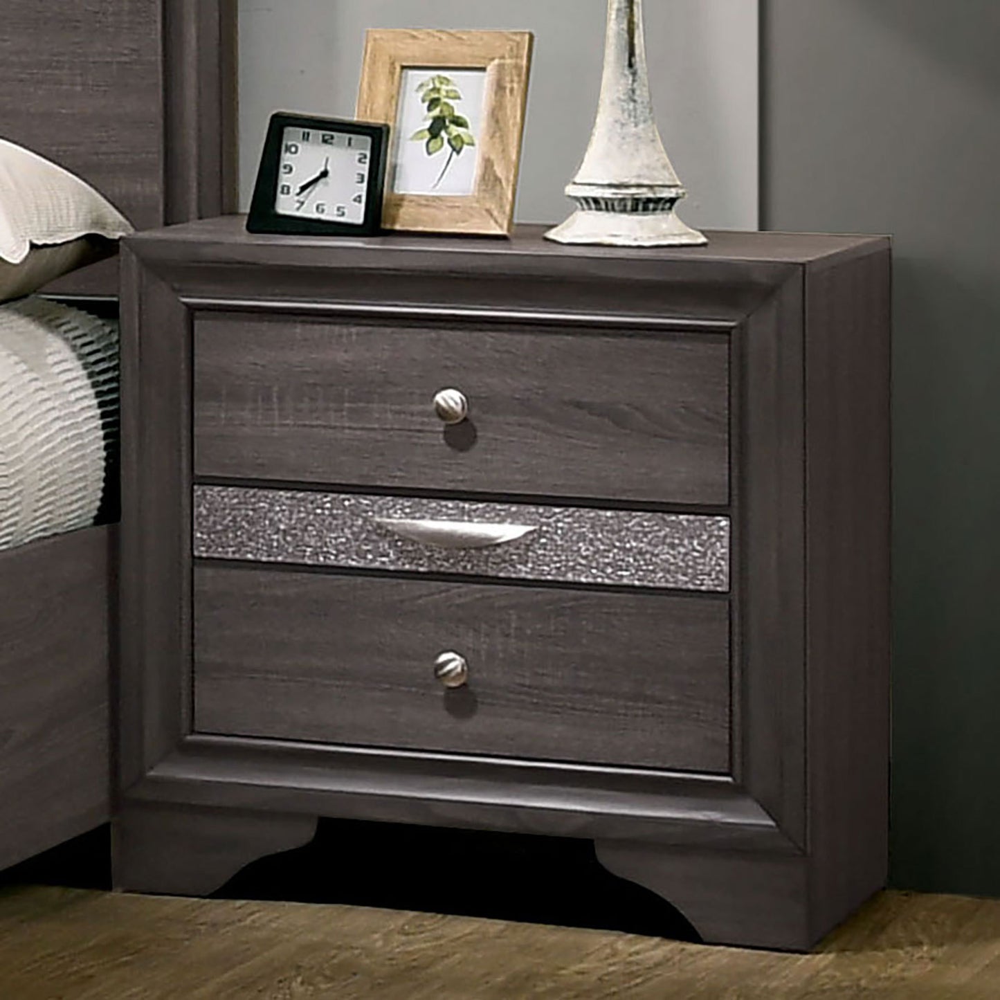 Elis Contemporary Nightstand - Gray