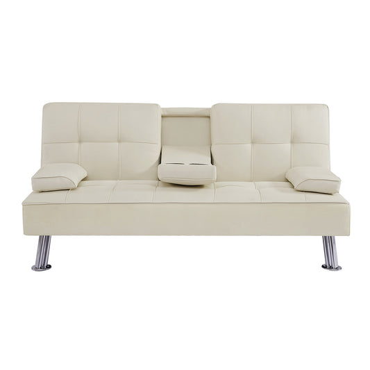 Devo PU Convertible Sofa Bed  - Beige