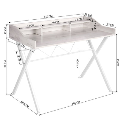 Computer Desk With 3 Open Cubbies