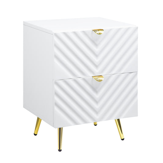 Gaines High Gloss Nightstand - White