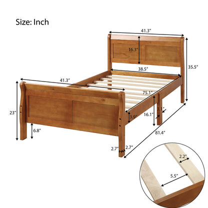 Urban Fusion Twin Size Wood Platform Bed - Oak