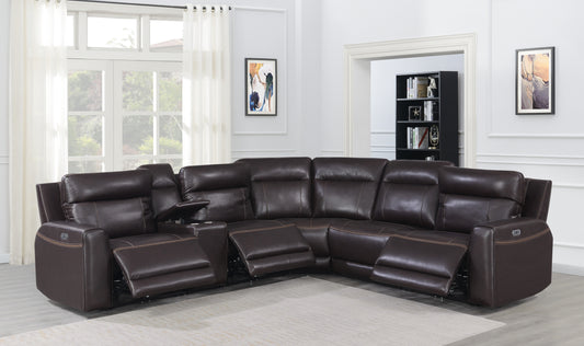 Anthony  Dual Power Leather Sectional Sofa