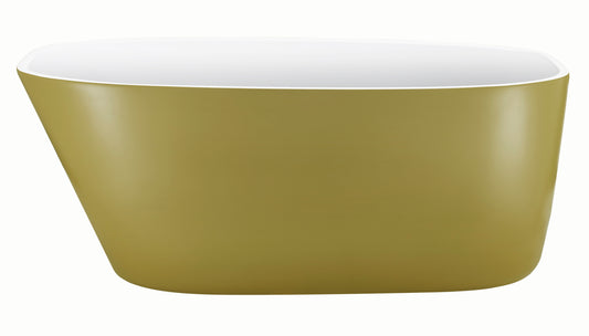 Elara 63" Acrylic Freestanding Soaking Bathtub  - Yellow
