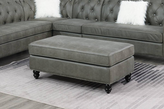 Cocktail Ottoman Wooden Legs - Grey