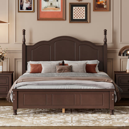 Quarto Full Size Wood Platform Bed Frame - Walnut