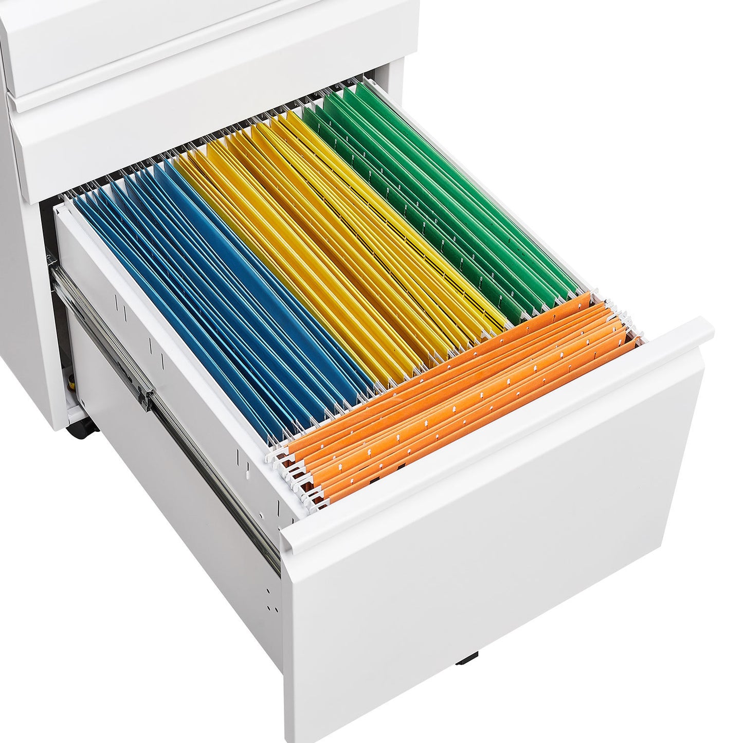 3 Drawer Mobile Locking File Cabinet - White