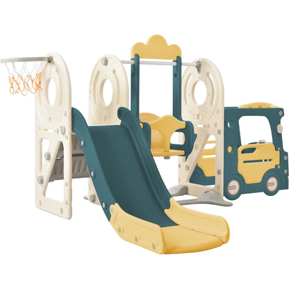 Kids Swing-N-Slide with Bus Play Set - Yellow