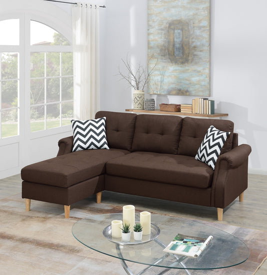 Carmen Corner Reversible Sectional Sofa - Coffee