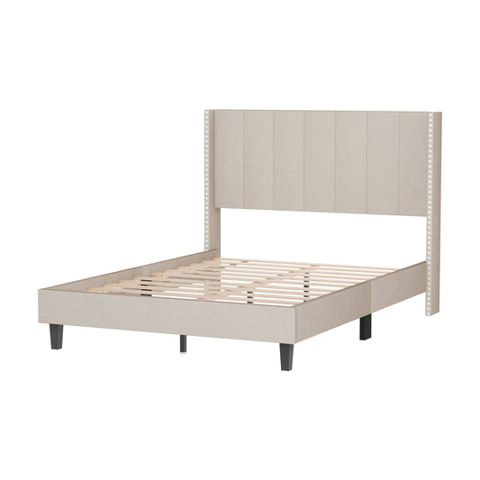 Bazu Full Size Platform Bed Frame - Beige