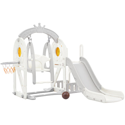 Playful Toddler Slide and Swing Set 5 in 1 - Grey