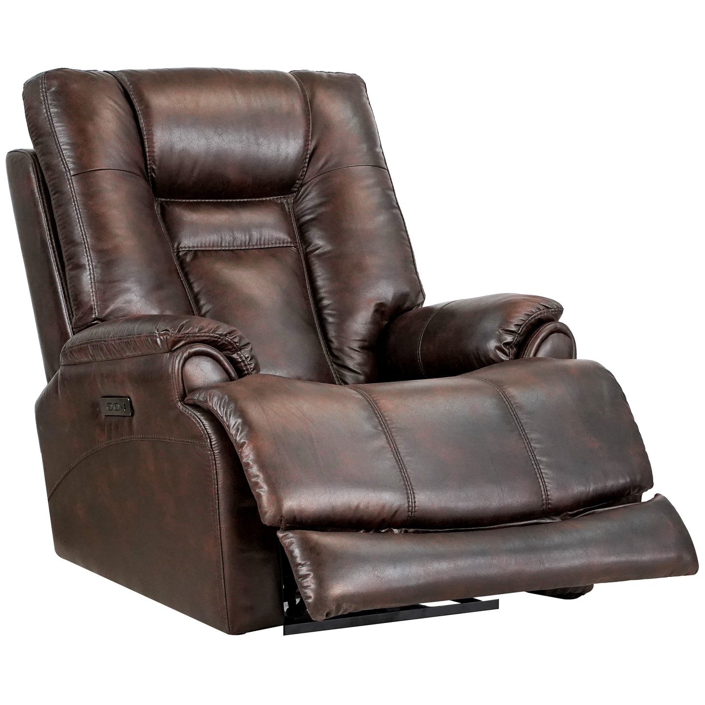 Leather Gel Zero Gravity  Power Recliner -  Brown