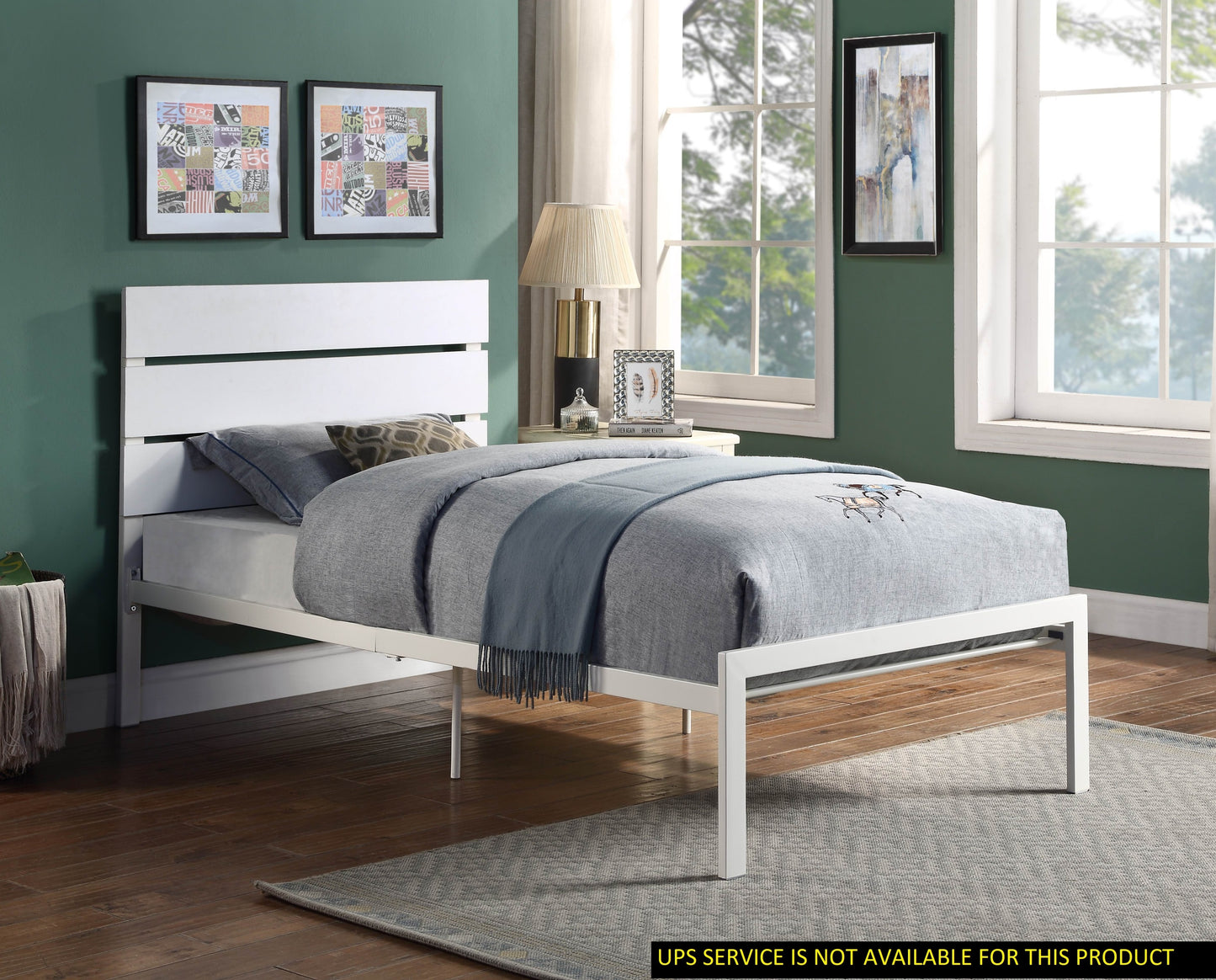 Willow Contemporary Twin Size Bed - White