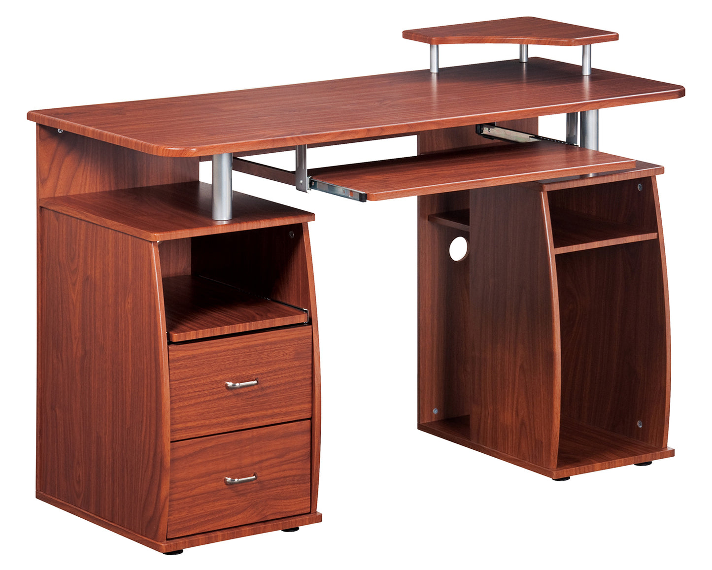 Majestic Computer Workstation Desk - Mahogany