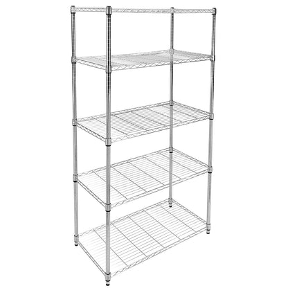 Simple Deluxe 5-Tier Heavy Duty Storage Shelving - Chrome