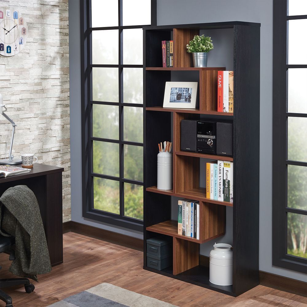 Milestone II Bookshelf in Black & Walnut