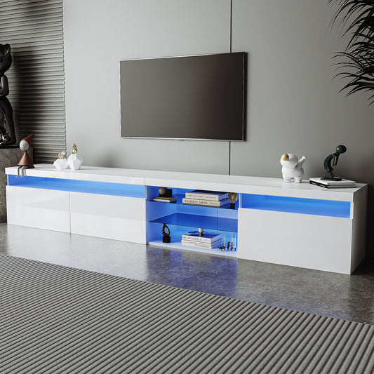 Ritz TV Stand with LED Color Changing Lights - White
