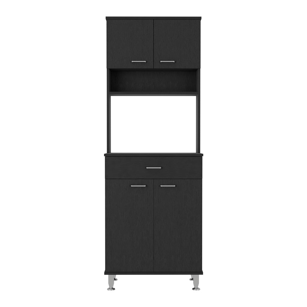 Pure Kitchen Pantry with Countertop - Black