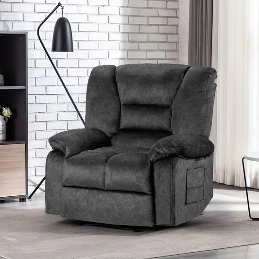 Azure Oversized Recliner Sofa with Massage and Heating - Gray