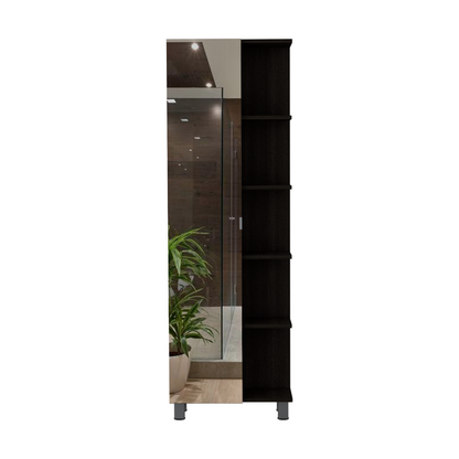 Luxe Reflection Linen Cabinet - Black