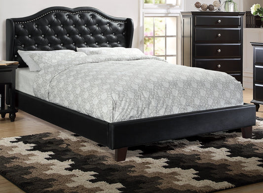 Dexter Wingback Design Queen Size Bed - Black