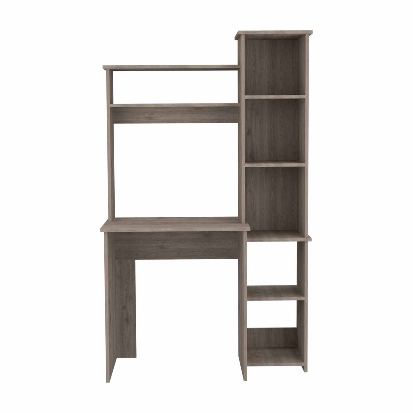 Writing Desk with Built-in Bookcase Light Grey