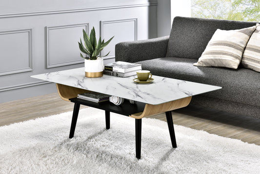 Valor Coffee Table White Marble Texture Top