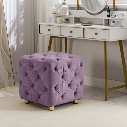 Velvet Upholstered Vanity Seat - Purple