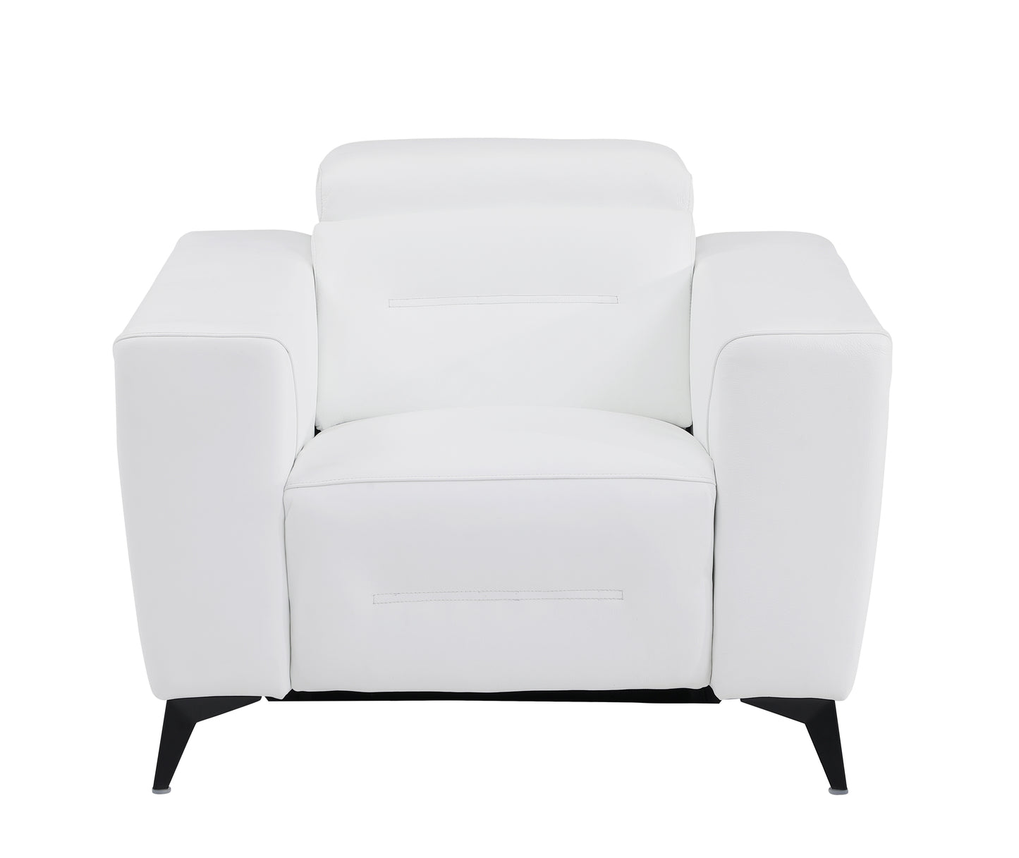 Honcho Top Grain Italian Leather Chair with Power Recliner - White