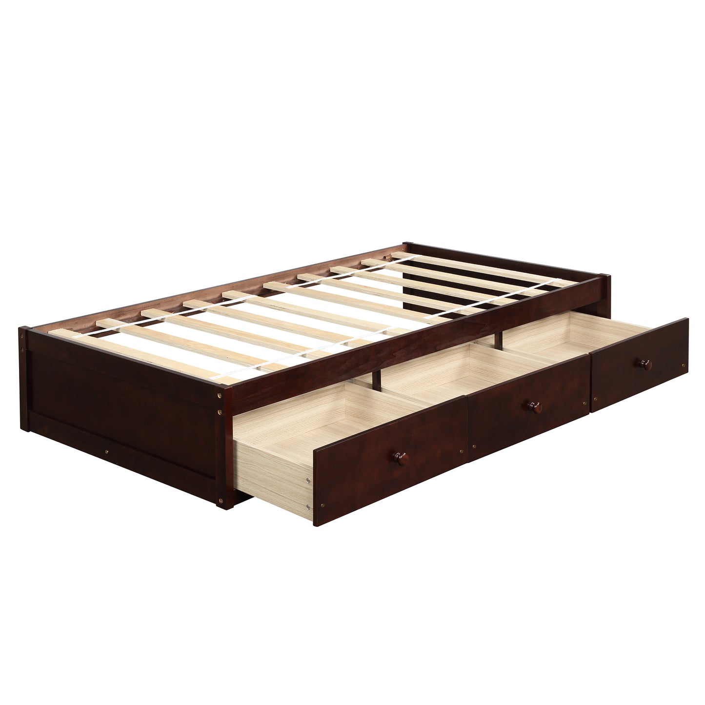 Oris Twin Size Wood Platform Bed - Cherry