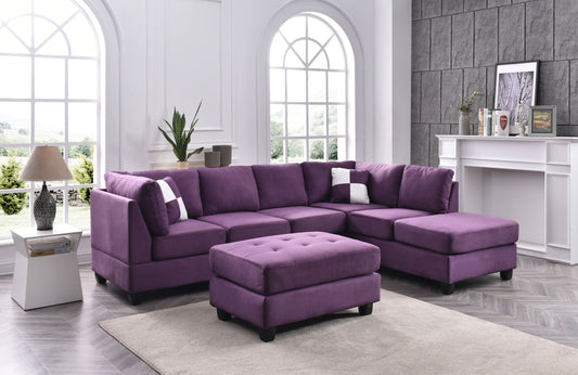 Malone Sectional Sofa - Purple