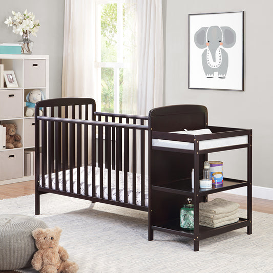 ElegantDreams 3-in-1 Convertible Crib and Changer Combo