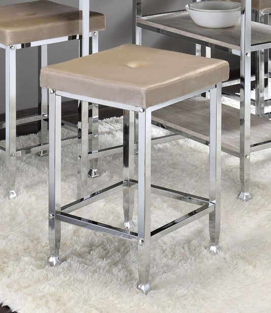 Velvet Chrome Counter High Stool