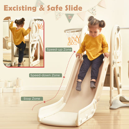 Kids Swing-N-Slide with Bus Play Set - Beige