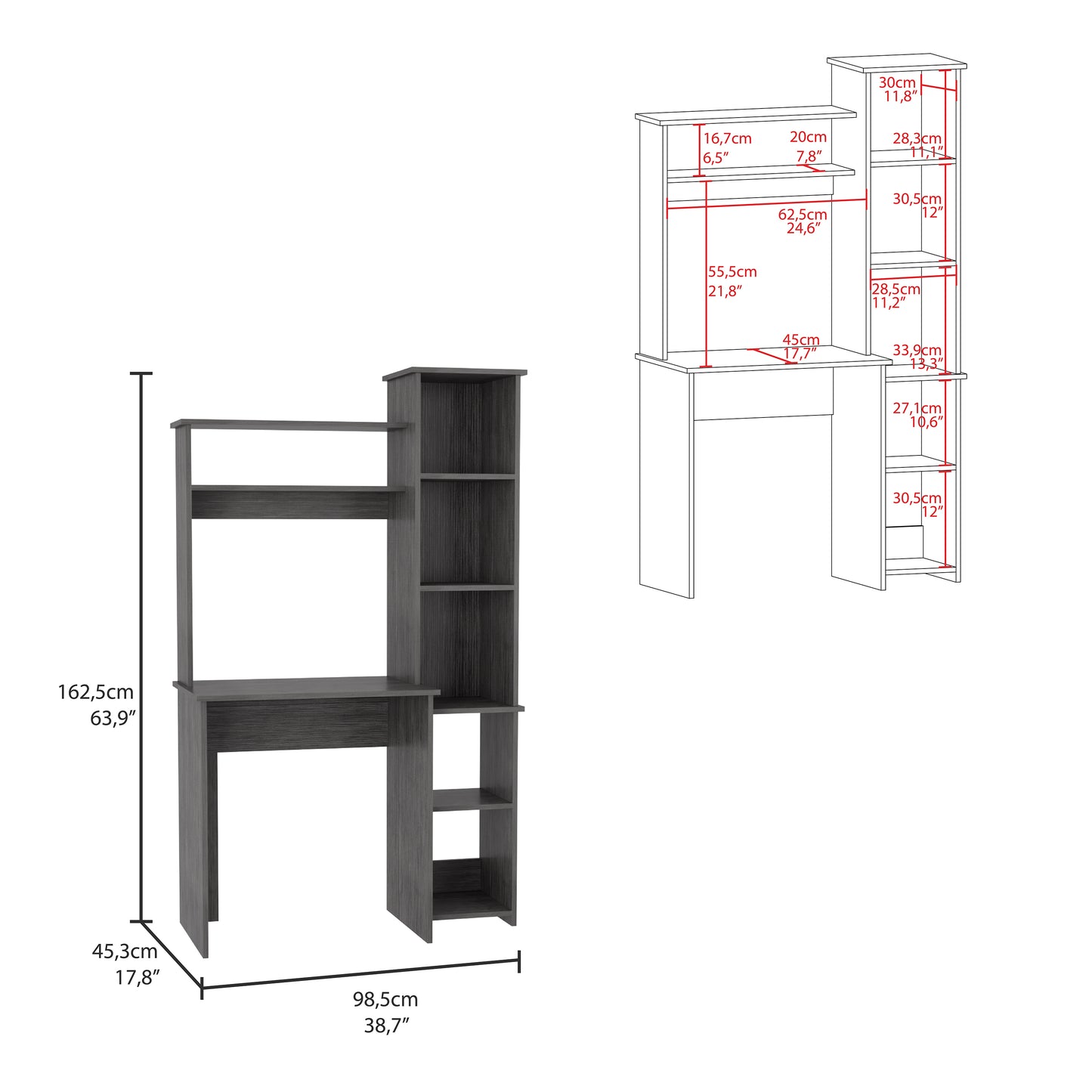 Versalles Writintg Desk - Smokey Oak