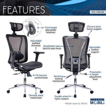 Ergo Flex Mesh Executive Office Chair - Black