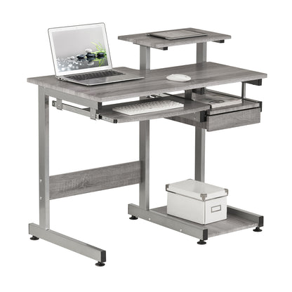 Complete Computer Workstation Desk - Grey