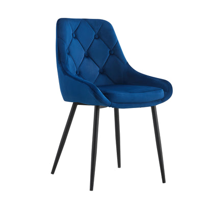 Sheron Velvet Dining Chairs (Set of 2) - Blue