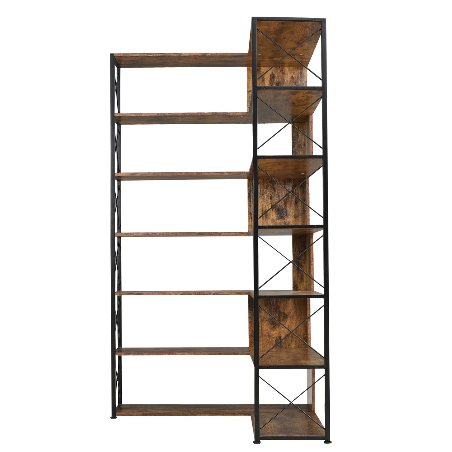 L-Shaped Corner Bookcase - Brown